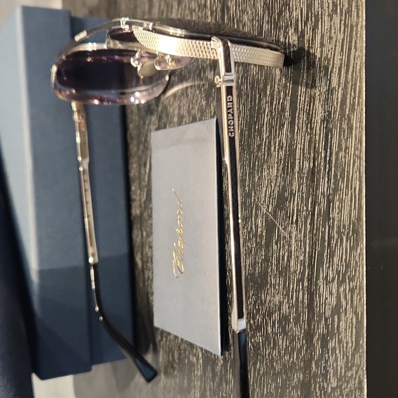 NWT Chopard SCGC33M 60/15/140 Silver Aviator Sunglasses - Picture 4 of 12